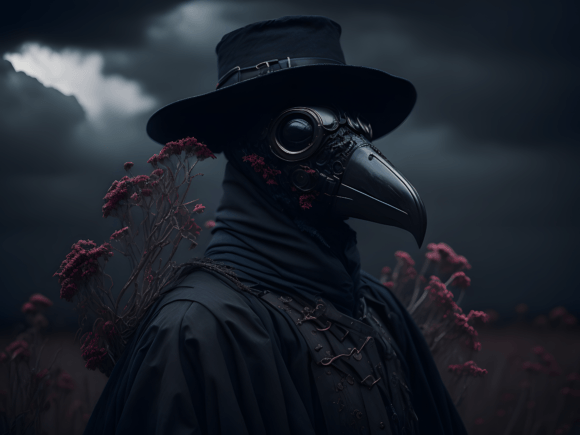Download Plague Doctor Floral Gothic Illustration - Premium Resources
