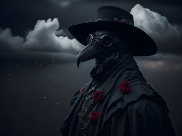 Download Plague Doctor Floral Gothic Illustration - Premium Resources