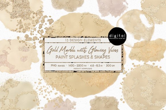 Download Paint Splashes Gold Marble W/ Glow - Glow Collection