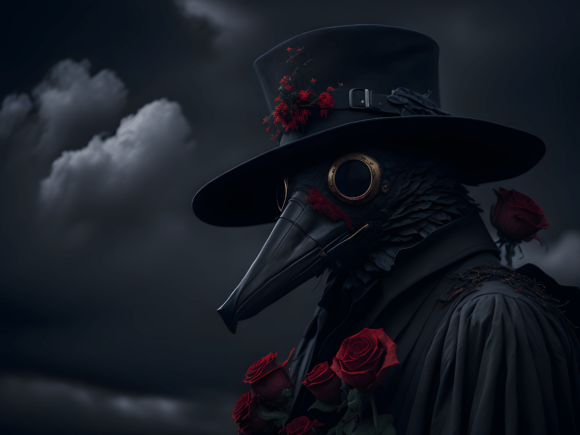 Download Plague Doctor Floral Gothic Illustration - Premium Resources