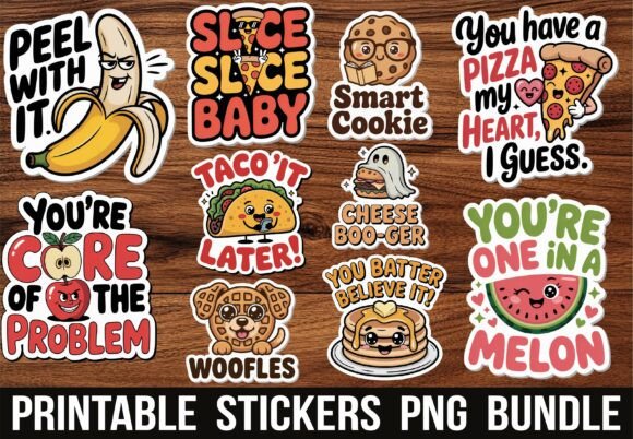 Download Kawaii Snack Funny Food Puns Stickers - Snack Collection