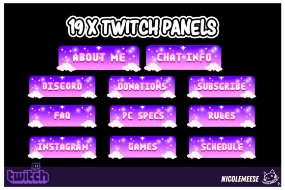Download Twitch Panels Pixel Twitch Overlays - Twitch overlays Collection